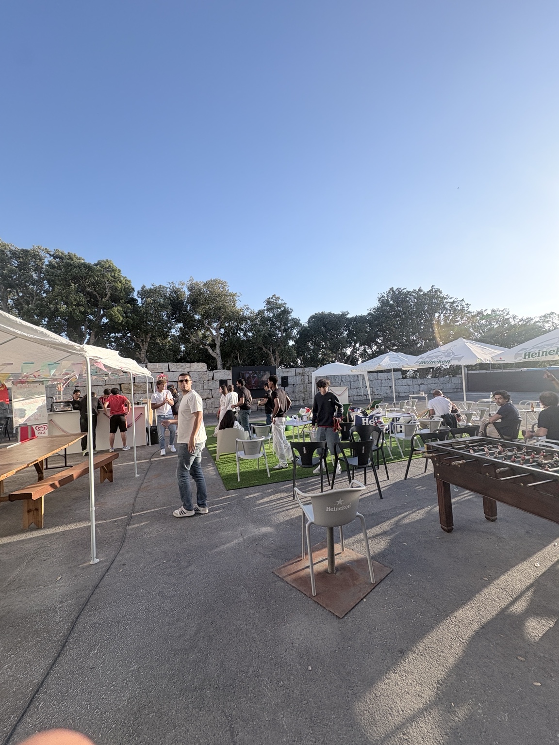 Outdoor hospitality area at an event in Portugal